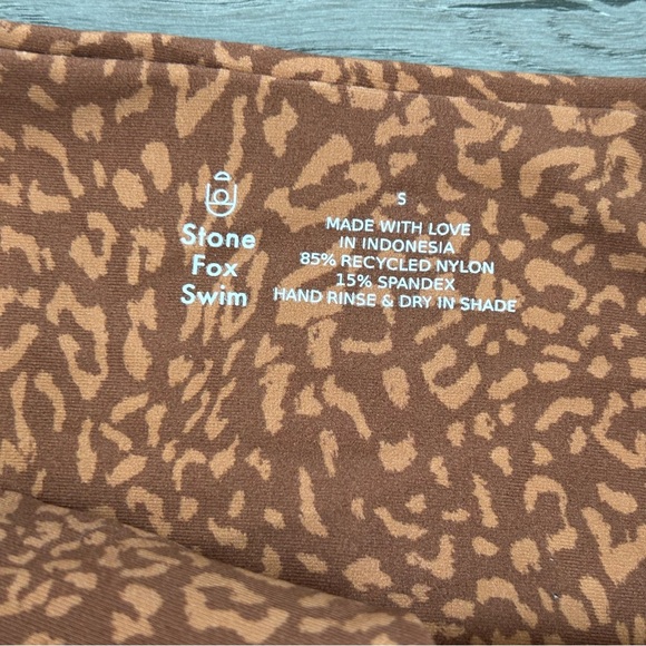 nwt stone fox swim wild cat animal print high waist bikini bottoms Small Womens - Picture 3 of 4